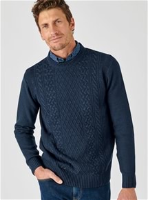 Mens Thermal Cable Knit Sweater
